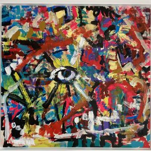 The Eyes of Ra, Acrylic on canvas, framed, 120cmx125cm,2019