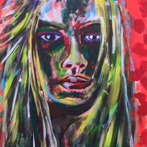 this girl makes, acrylic on canvas, cm 40 x cm 50, Occhiobello, 2019