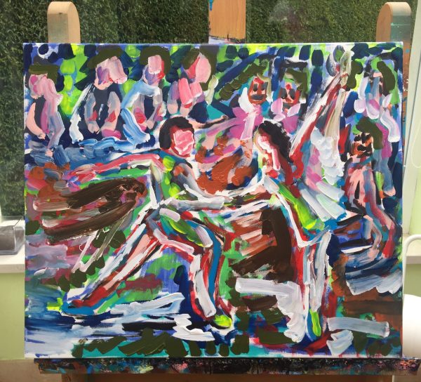 Dancing set me free, acrylic on canvas, cm 50 x cm 60, Occhiobello, 2020