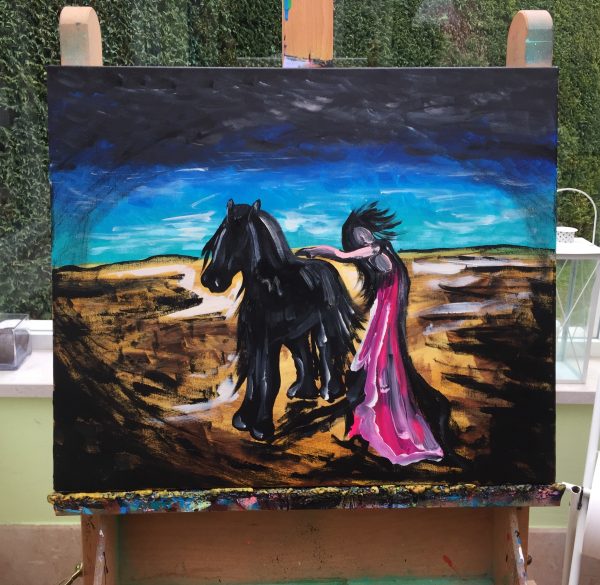 Volklan horse's soul of freedom, acrylic on canvas, cm 50 x cm 60, Occhiobello, 2020