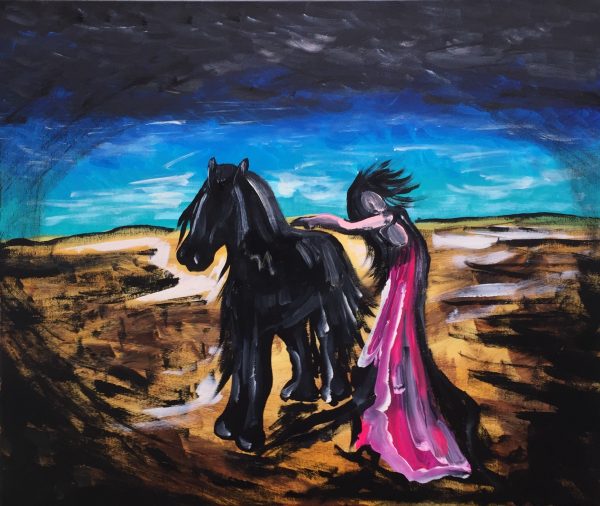 Volklan horse's soul of freedom, acrylic on canvas, cm 50 x cm 60, Occhiobello, 2020