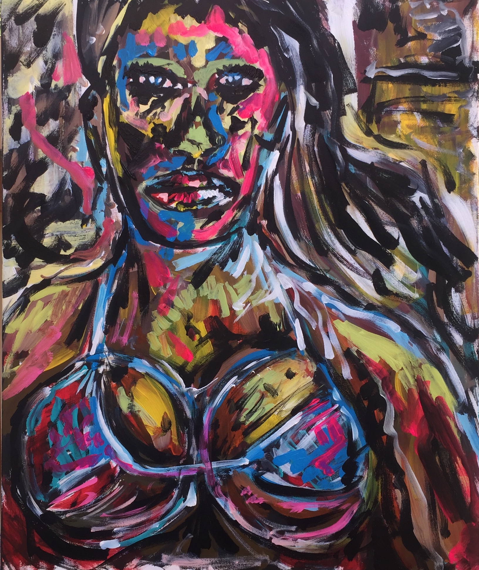 Jamelia superstar, acrylic on canvas, cm 50 x cm 60, Occhiobello , 2020