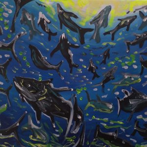 in the deep of the ocean, acrylic on canvas, cm 50 x cm 60, Occhiobello, 2020