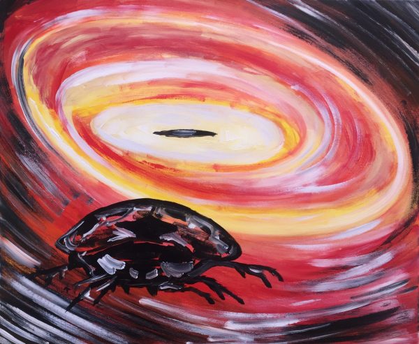 galaxon is coming, acrylic on canvas, cm 50 x cm 60, Occhiobello, 2020.
