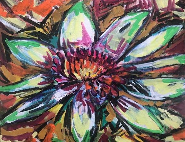 lotus of illumination, acrylic on canvas, cm 40 x cm 50, Occhiobello, 2020.