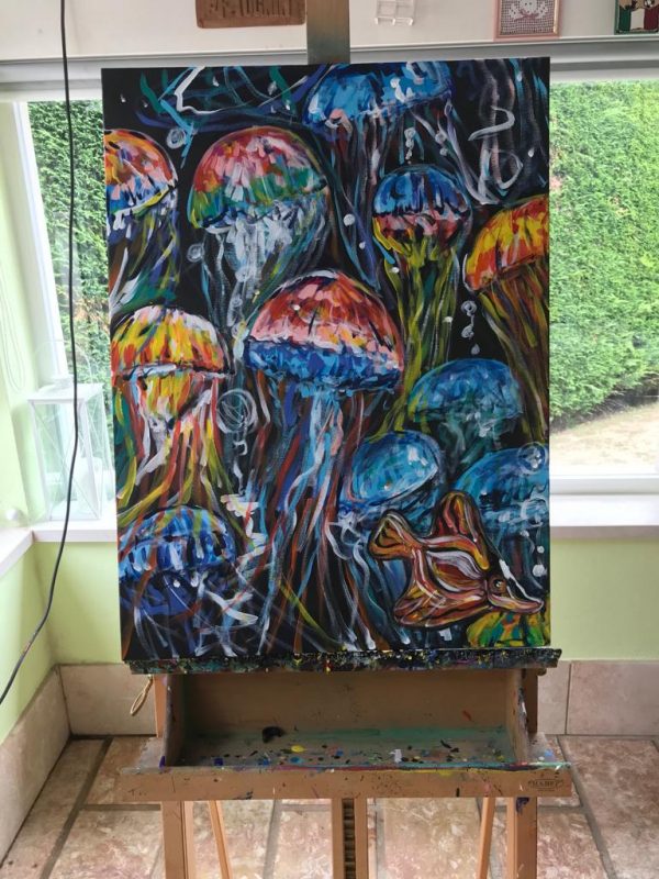under the sea, acrylic on canvas, cm 60 x cm 80, Occhiobello, 2020