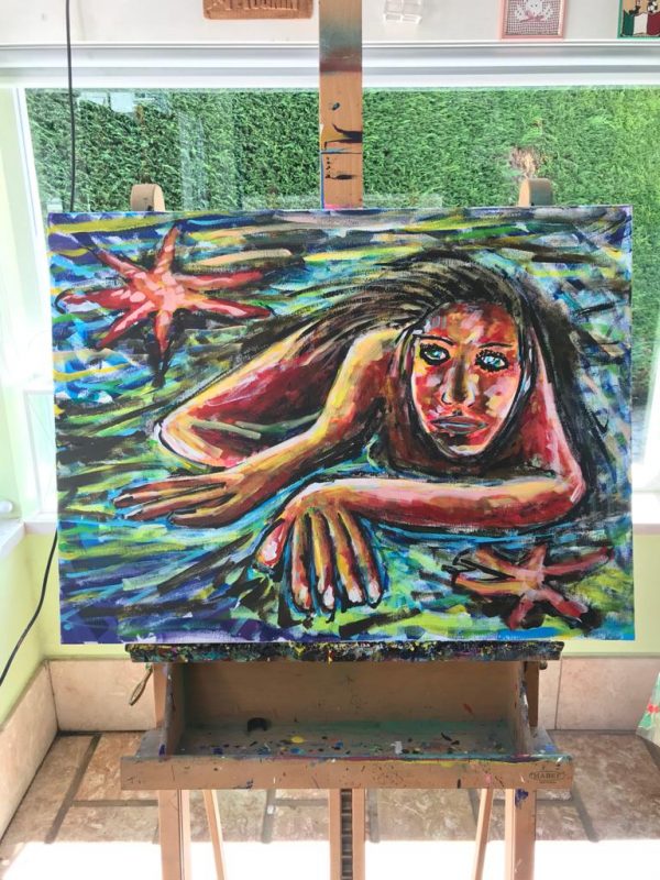 star above the ocean, acrylic on canvas, cm 60 x cm 80, Occhiobello, 2020
