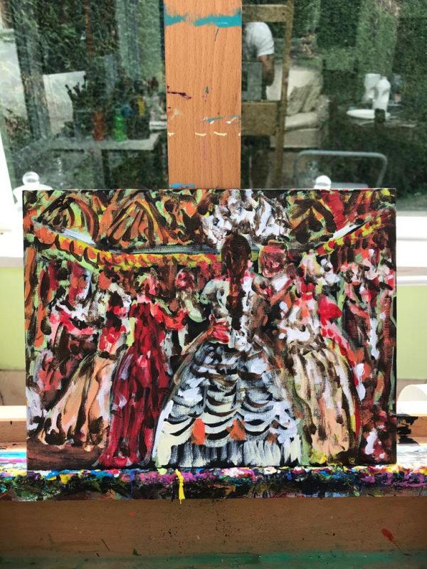 nuptial dance, acrylic on panels canvas, cm 23 x 31cm, Occhiobello, 2020