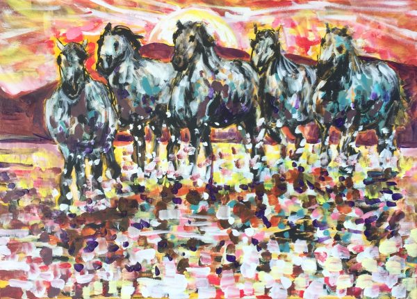The wild horse's spirit, acrilico su tela, cm 50 x cm 70, Lido delle Nazioni, 2020