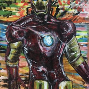 Iron Man , acrilico su tela , cm 50 x cm 60 , Lido delle Nazioni , 2020