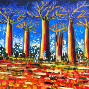 Baobab , acrilico su tela , cm 50 x cm 60 , Occhiobello , 2021