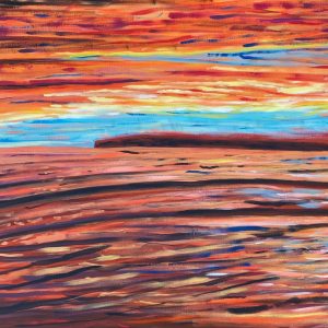 Sunset , acrylic on canvas ,  cm 120 x cm 80 , Lido delle Nazioni , 2023 .